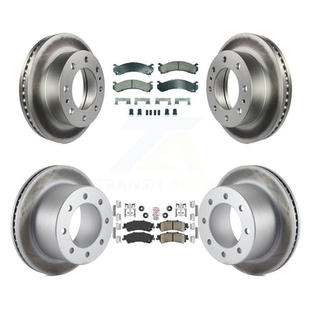 Front Rear Ceramic Pads And Coated Disc Brake Rotors Kit For 2001 GMC Sierra 3500 KGA-105813