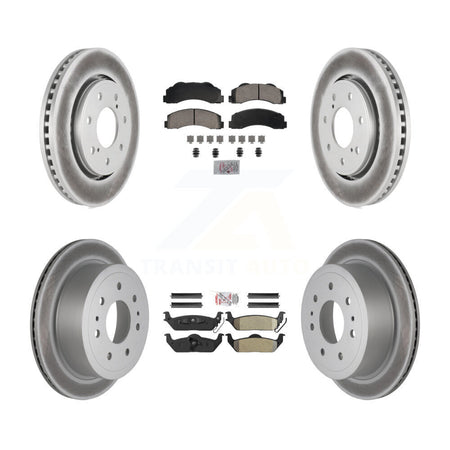 Front Ceramic Rear Semi-Metallic Pads And Coated Disc Brake Rotors Kit For Ford F-150 KGA-105824