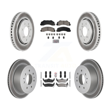 Front Ceramic Rear Semi-Metallic Pads And Coated Disc Brake Rotors Kit For Ford F-150 KGA-105826