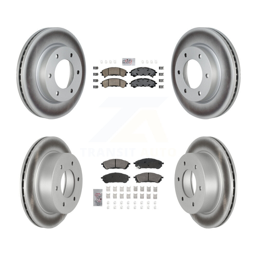 Front Rear Ceramic Pads And Coated Disc Brake Rotors Kit For 2019-2023 Ford Ranger KGA-105829