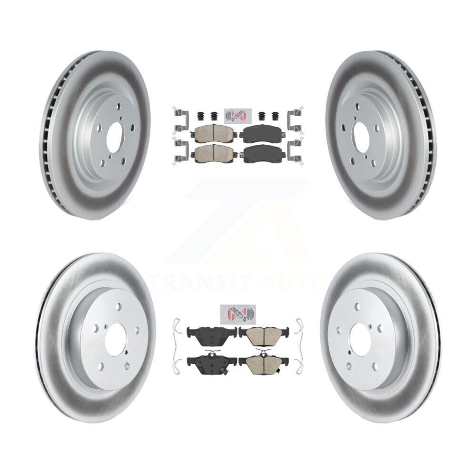 Front Rear Ceramic Pads And Coated Disc Brake Rotors Kit For Subaru Outback WRX Legacy KGA-105833