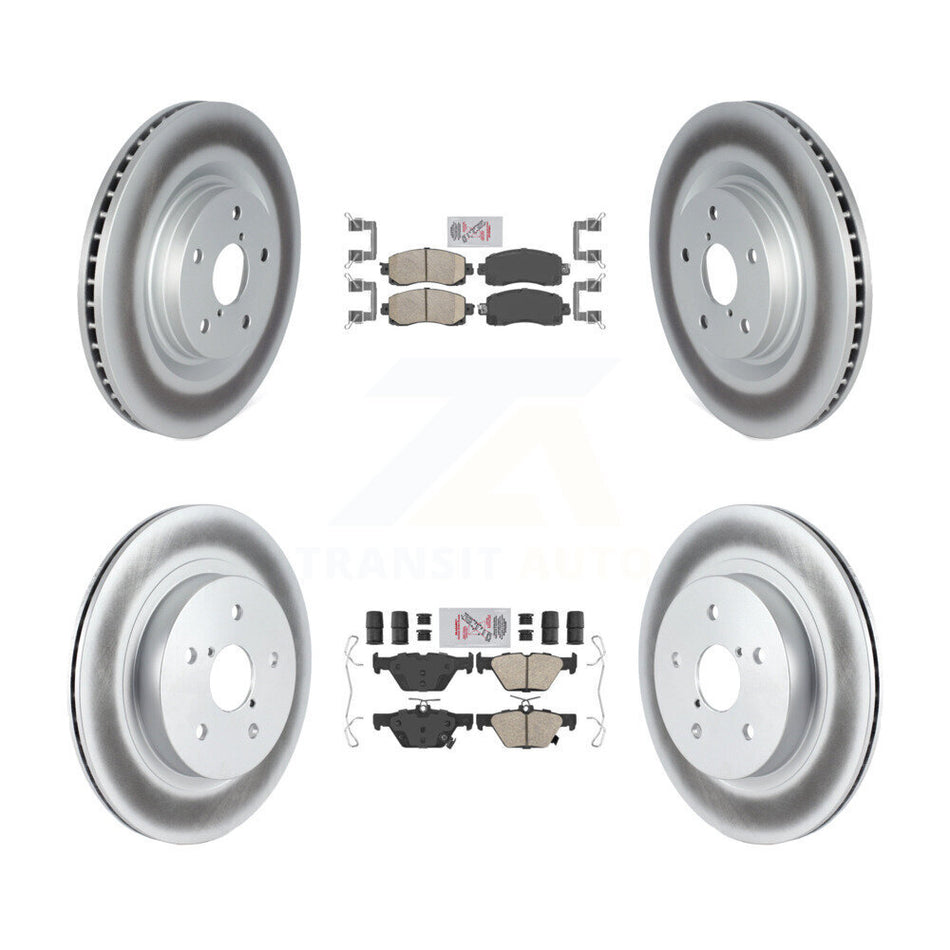Front Rear Ceramic Pads And Coated Disc Brake Rotors Kit For Subaru Outback WRX Legacy KGA-105834