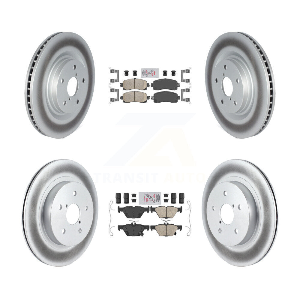 Front Rear Ceramic Pads And Coated Disc Brake Rotors Kit For Subaru Outback WRX Legacy KGA-105835