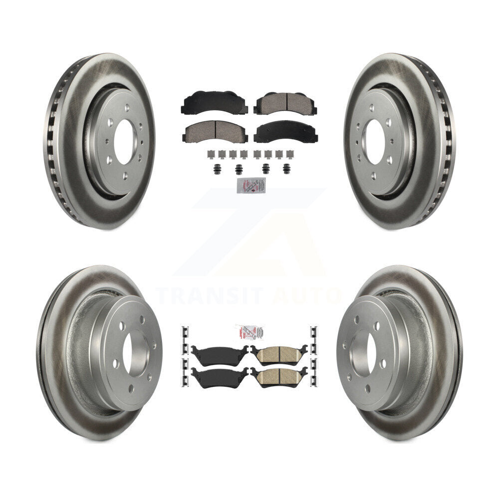 Front Rear Ceramic Pads And Coated Disc Brake Rotors Kit For Ford F-150 KGA-105836