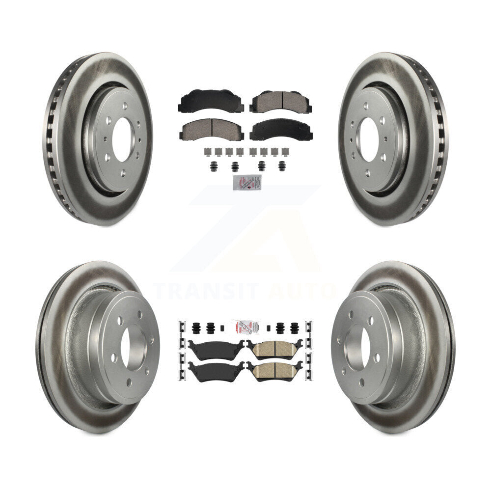 Front Rear Ceramic Pads And Coated Disc Brake Rotors Kit For Ford F-150 KGA-105838