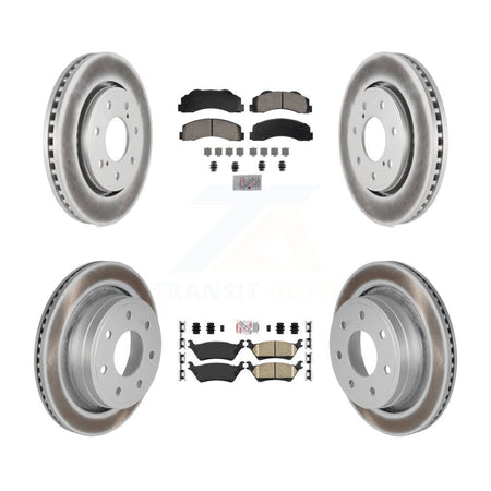 Front Rear Ceramic Pad Coated Brake Rotors Kit For 2012-2014 Ford F-150 With 7 Lug Wheels KGA-105839