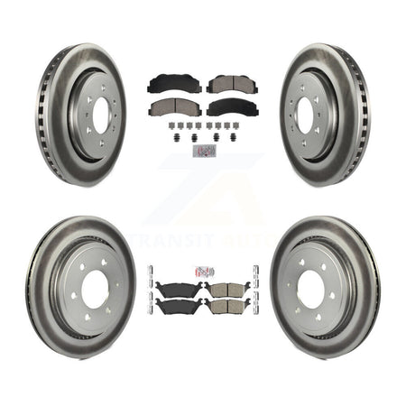 Front Rear Ceramic Pad Coated Brake Rotors Kit For Ford F-150 With Electric Parking KGA-105843