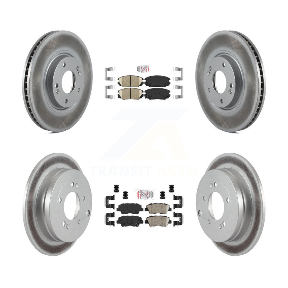Front Rear Ceramic Pad And Coated Disc Brake Rotor Kit For 2010 Hyundai Azera To 07 06 09 KGA-105851