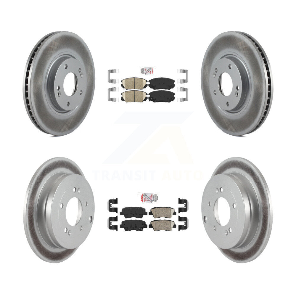 Front Rear Ceramic Pad And Coated Disc Brake Rotor Kit For 2010 Hyundai Azera To 07 06 09 KGA-105853