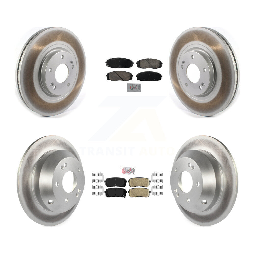 Front Rear Ceramic Pads And Coated Disc Brake Rotors Kit For 2020-2021 Kia Sedona KGA-105857