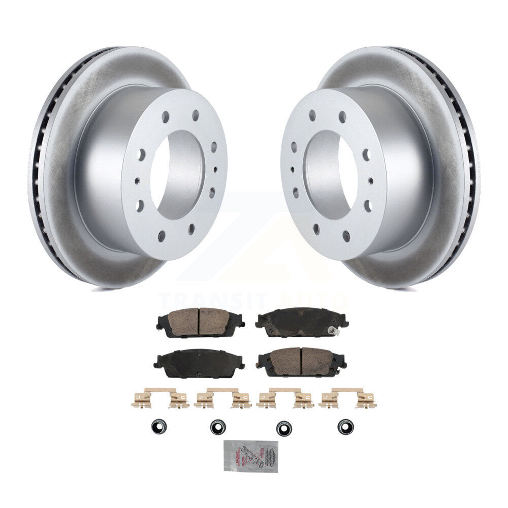 Rear Coat Brake Rotors Ceramic Pad Kit For 2017-2019 Chevrolet Suburban With 8 Lug Wheels KGA-105872
