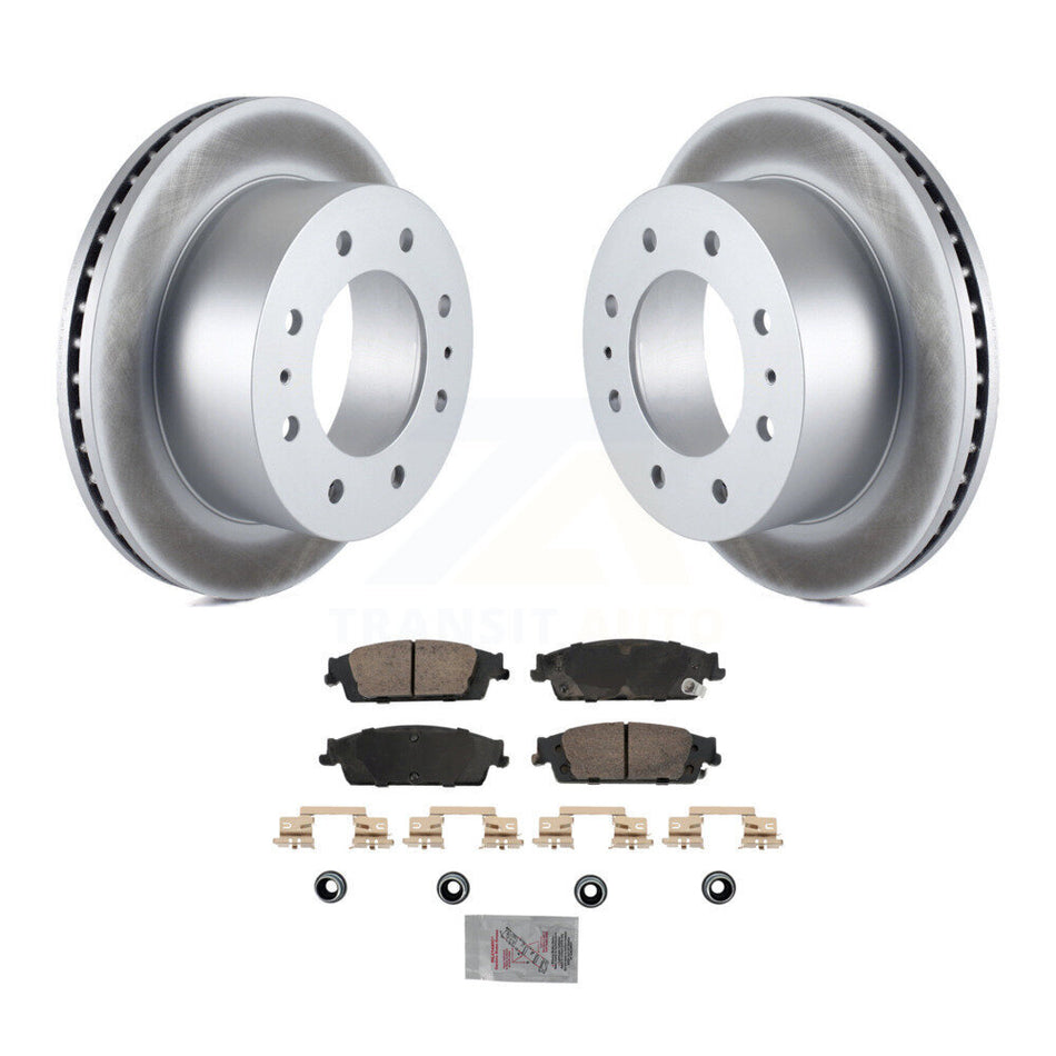 Rear Coat Brake Rotors Ceramic Pad Kit For 2017-2019 Chevrolet Suburban With 8 Lug Wheels KGA-105872