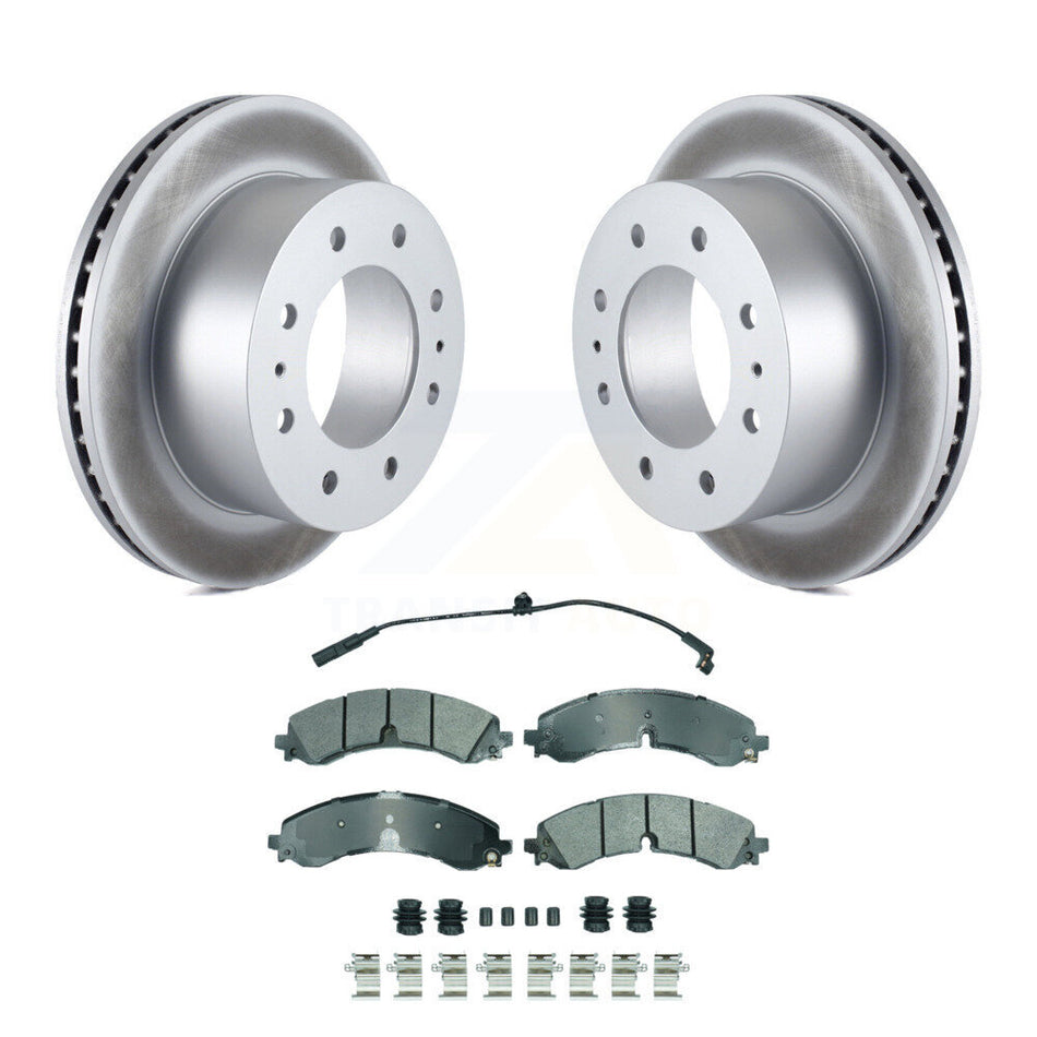 Rear Coated Brake Rotors Semi-Metallic Pad Kit For GMC Chevrolet Sierra 2500 HD Silverado KGA-105875