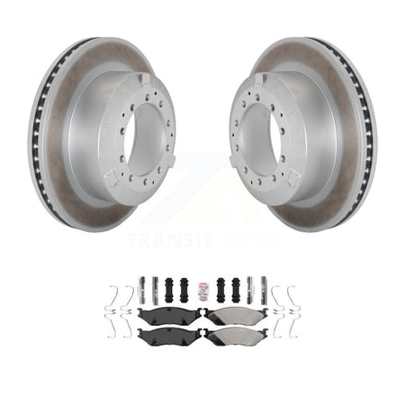 Rear Coat Brake Rotor Semi-Metallic Pad Kit For Ford F-450 Super Duty F-550 International KGA-105876