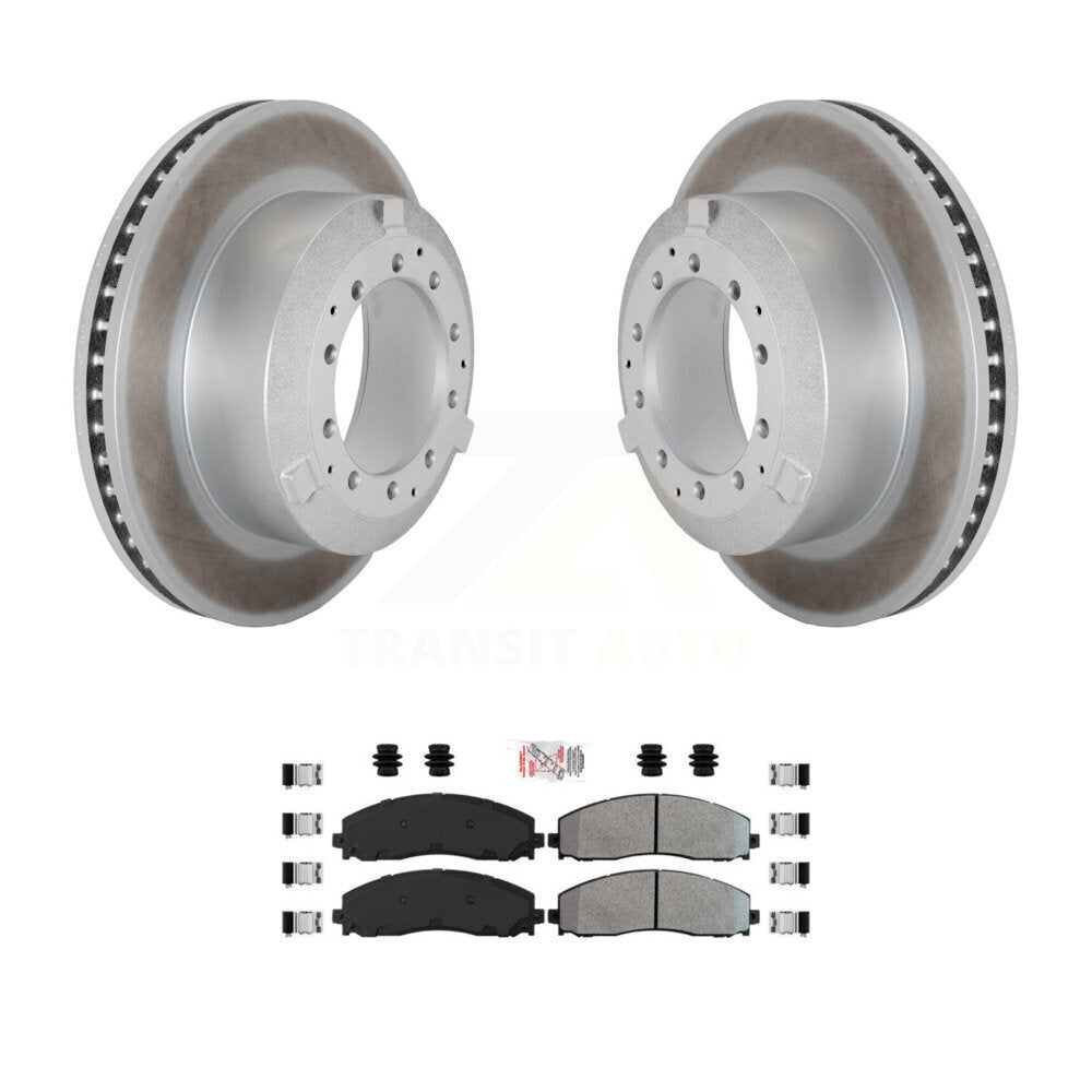 Rear Coat Brake Rotor Semi-Metallic Pad Kit For 15-16 Ford F-350 Super Duty Cab & Chassis KGA-105878