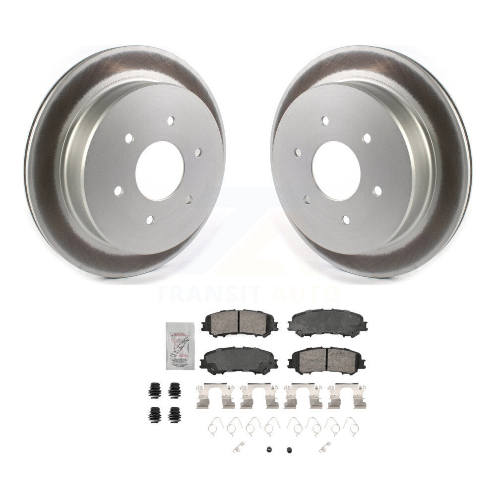 Rear Coated Disc Brake Rotors And Ceramic Pads Kit For 2017-2023 Nissan TITAN KGA-105880