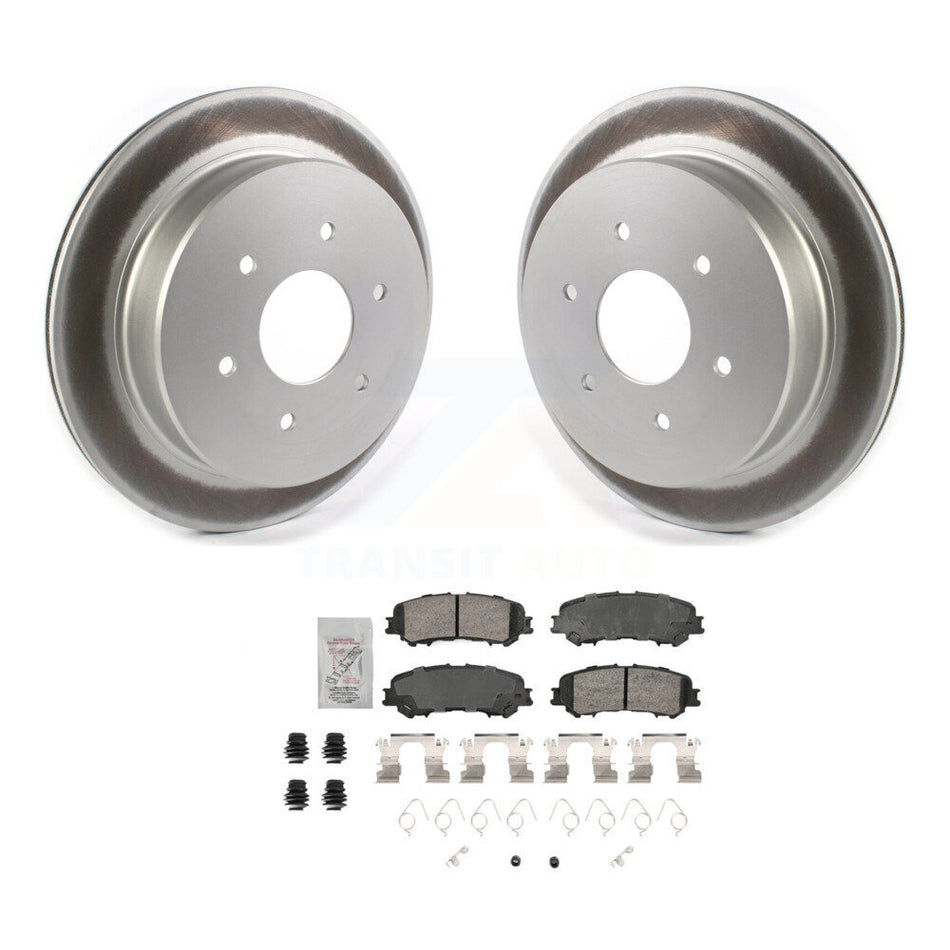 Rear Coated Disc Brake Rotors And Ceramic Pads Kit For 2017-2023 Nissan TITAN KGA-105880