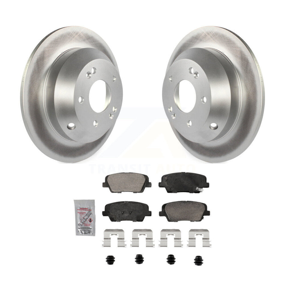 Rear Coated Disc Brake Rotors & Ceramic Pad Kit For Hyundai Santa Fe Sport Kia Sorento XL KGA-105890
