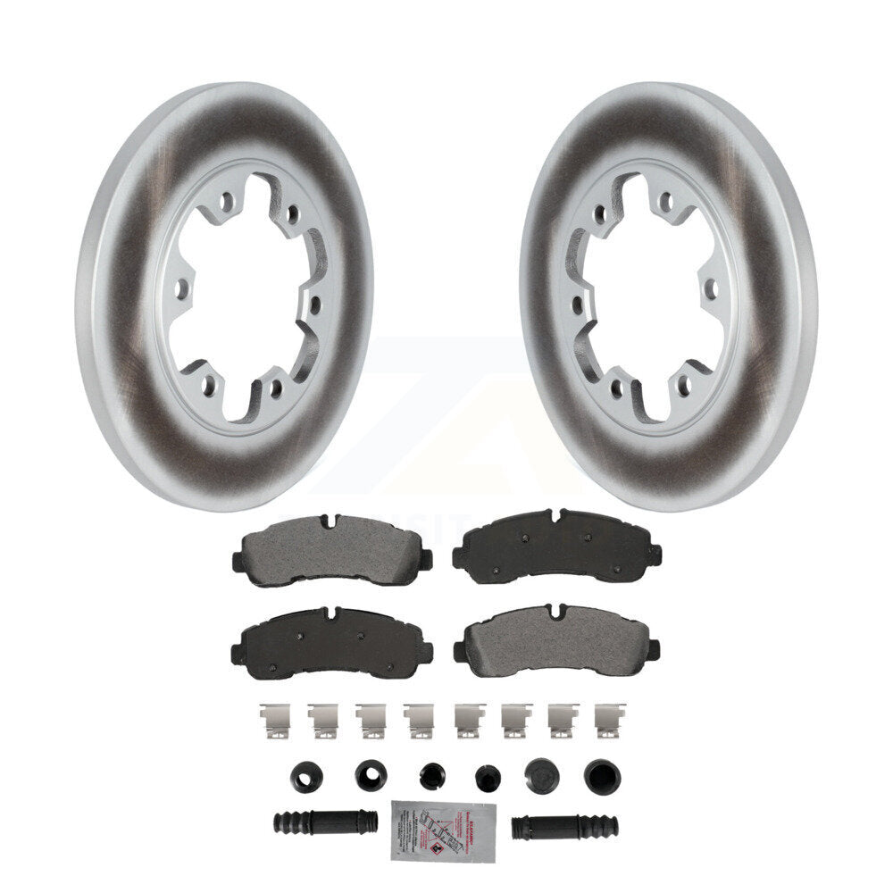 Rear Coat Brake Rotor Semi-Metallic Pad Kit For Ford Transit-350 HD With 6 Lug Wheels AWD KGA-105908