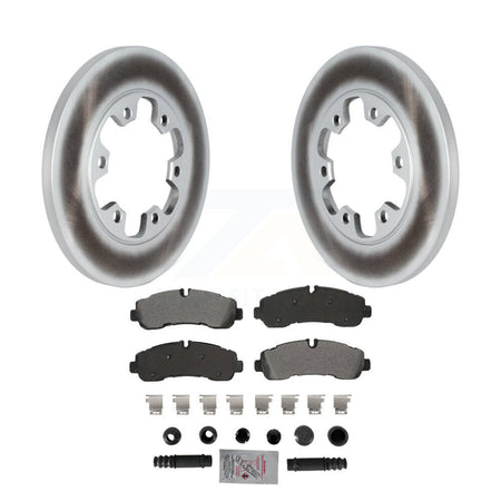 Rear Coat Brake Rotor Semi-Metallic Pad Kit For Ford Transit-350 HD With 6 Lug Wheels AWD KGA-105908