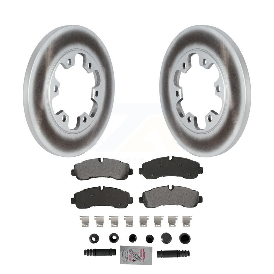 Rear Coat Brake Rotor Semi-Metallic Pad Kit For Ford Transit-350 HD With 6 Lug Wheels AWD KGA-105908