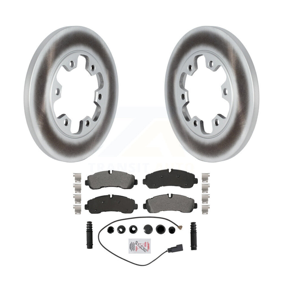 Rear Coat Brake Rotor Semi-Metallic Pad Kit For Ford Transit-350 HD With 6 Lug Wheels AWD KGA-105908