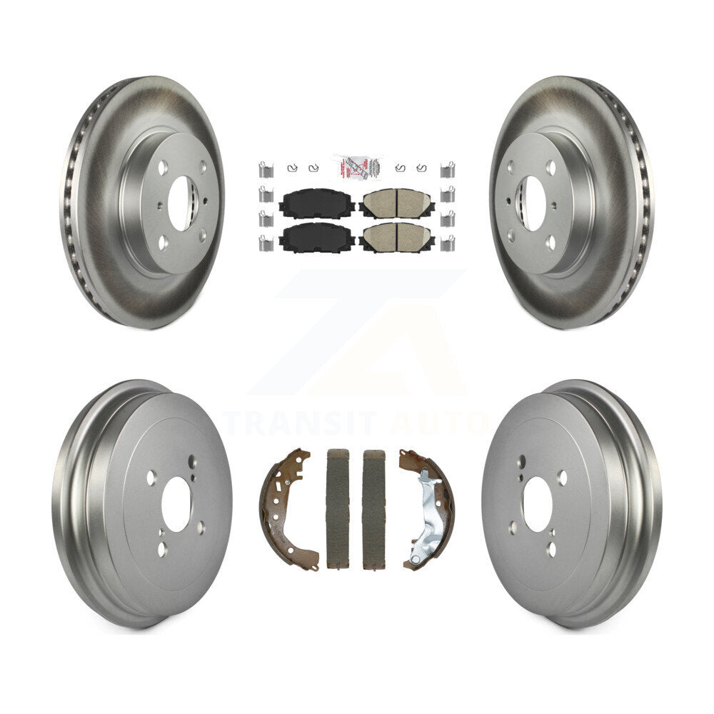 Front Rear Disc Brake Rotors Ceramic Pads And Coated Drum Kit For Toyota Yaris KGA-105912