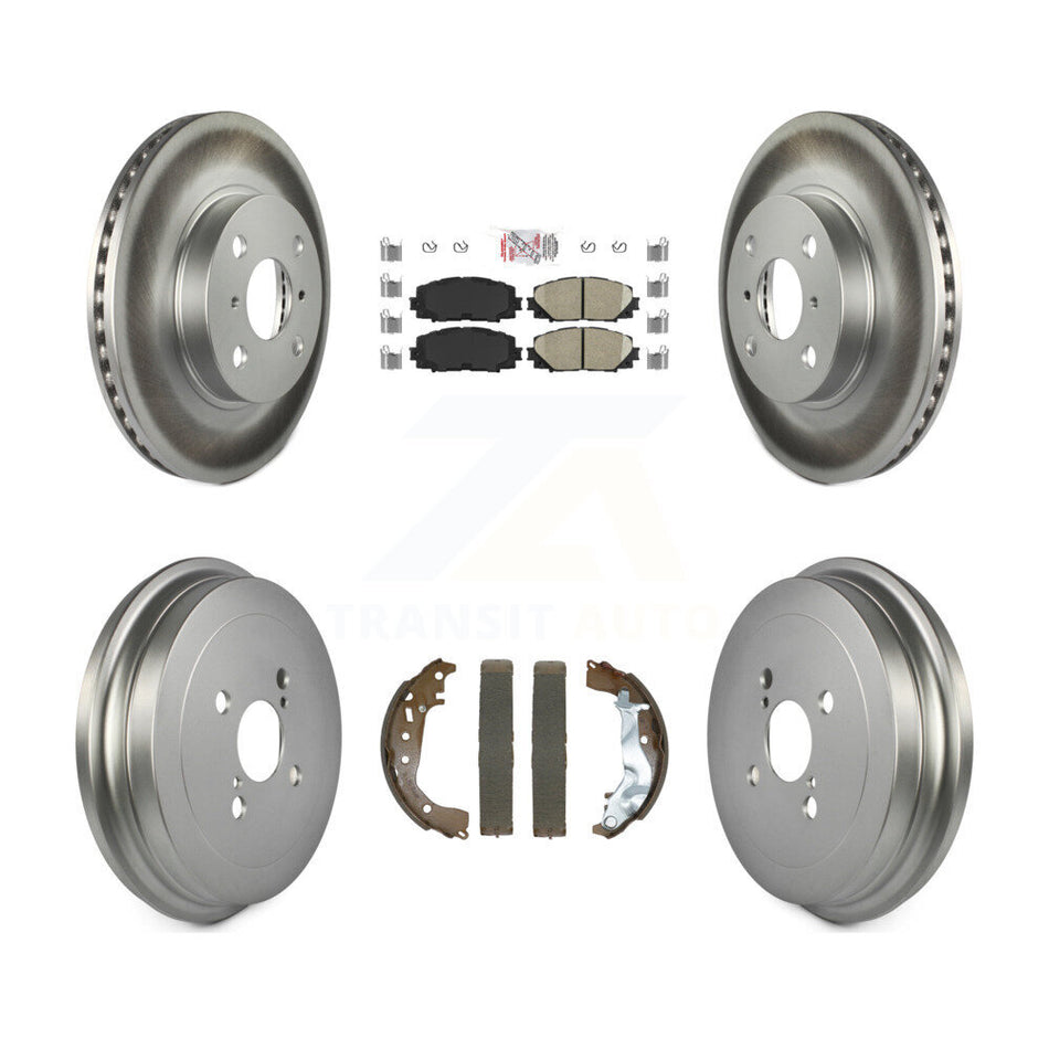 Front Rear Disc Brake Rotors Ceramic Pads And Coated Drum Kit For Toyota Yaris KGA-105912