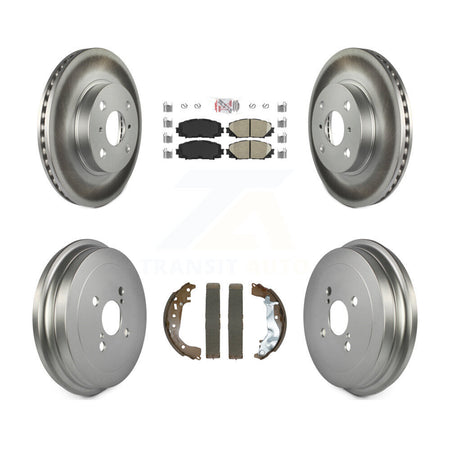 Front Rear Disc Brake Rotors Ceramic Pads And Coated Drum Kit For Toyota Yaris KGA-105913
