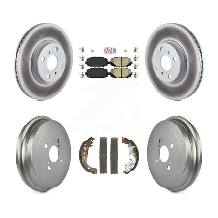Front Rear Brake Rotors Ceramic Pad Coat Drum Kit For 15-18 Toyota Yaris Disc rear brakes KGA-105914