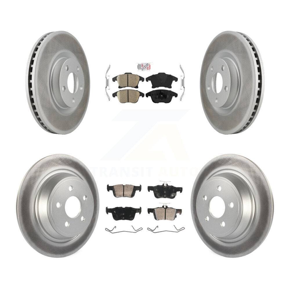 Front Rear Ceramic Pad Coated Brake Rotors Kit For 2019-2020 Ford Police Responder Hybrid KGA-105937