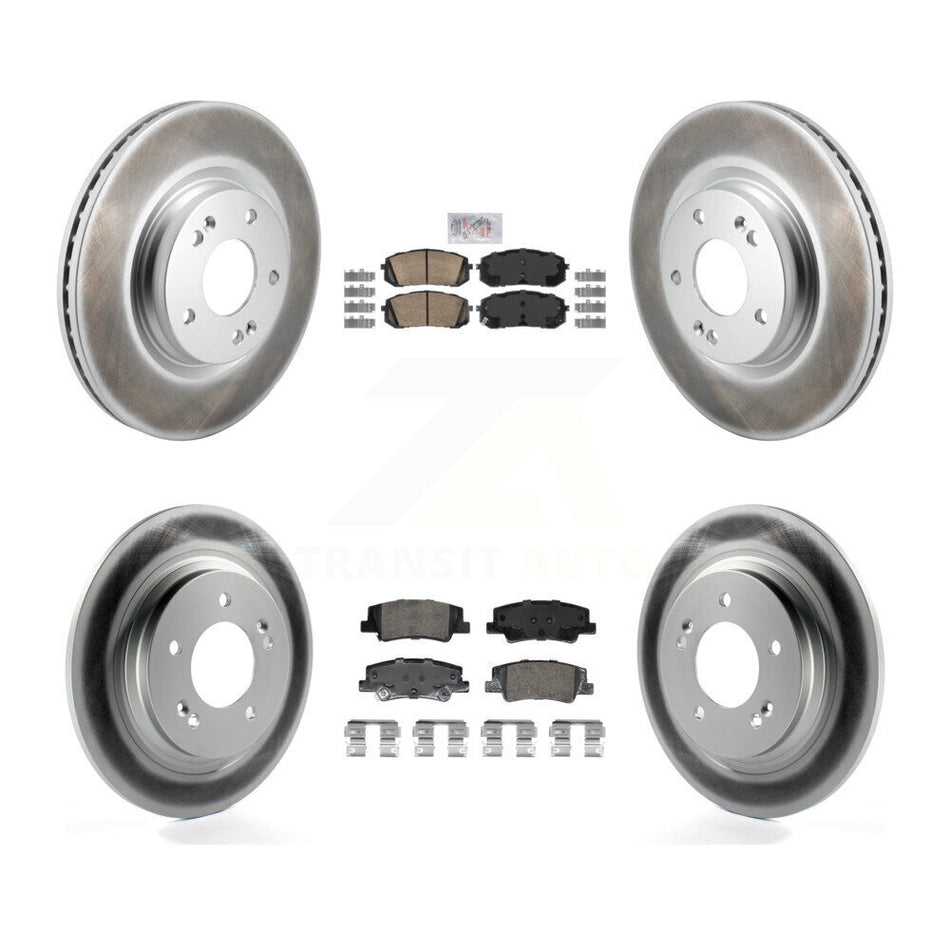 Front Rear Ceramic Pad And Coated Disc Brake Rotors Kit For Hyundai Sonata Kia Niro EV K5 KGA-105944