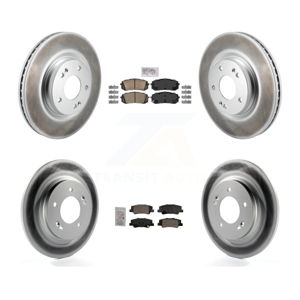 Front Rear Ceramic Pad And Coated Disc Brake Rotors Kit For Hyundai Sonata Kia Niro EV K5 KGA-105945