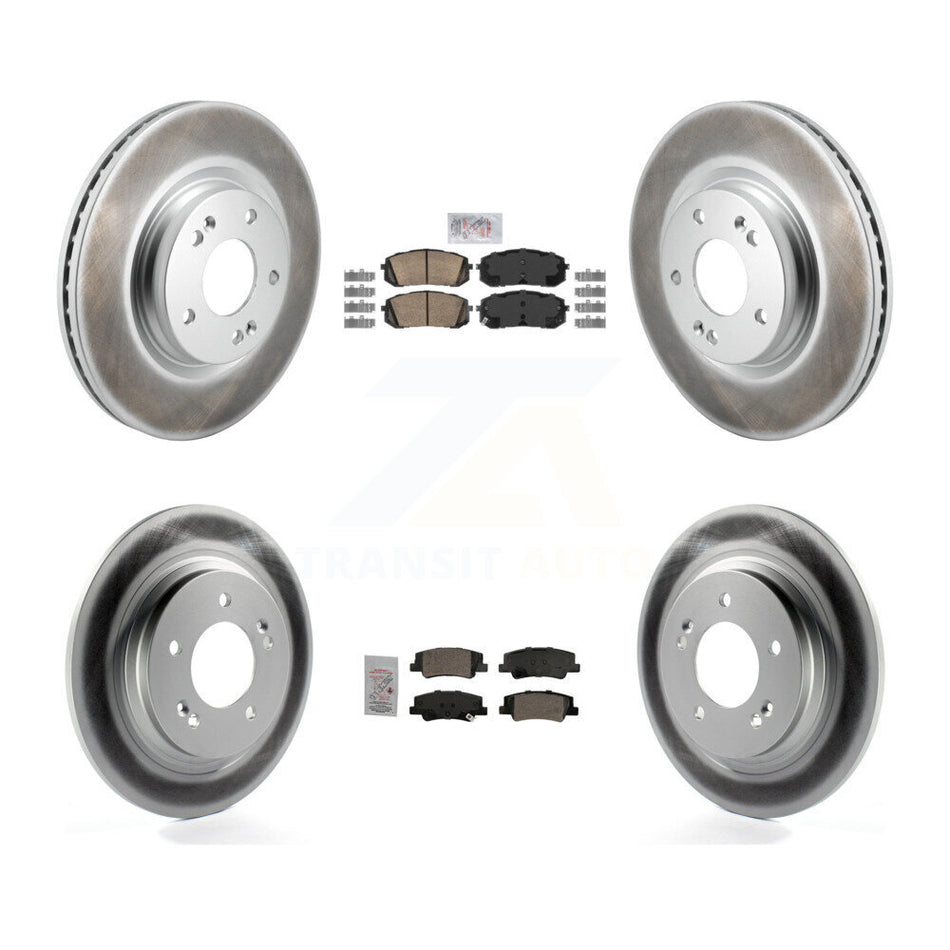 Front Rear Ceramic Pad And Coated Disc Brake Rotors Kit For Hyundai Sonata Kia Niro EV K5 KGA-105945