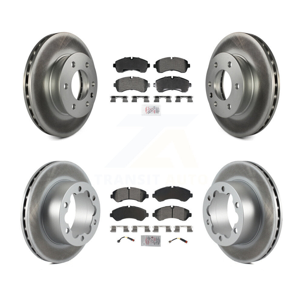 Front Rear Semi-Metallic Pad Coated Brake Rotors Kit For Mercedes-Benz Sprinter 3500 4500 KGA-105948