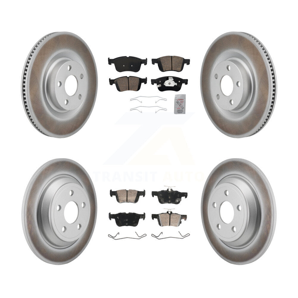 Front Rear Ceramic Pads And Coated Disc Brake Rotors Kit For 2022-2023 Ford Maverick KGA-105954