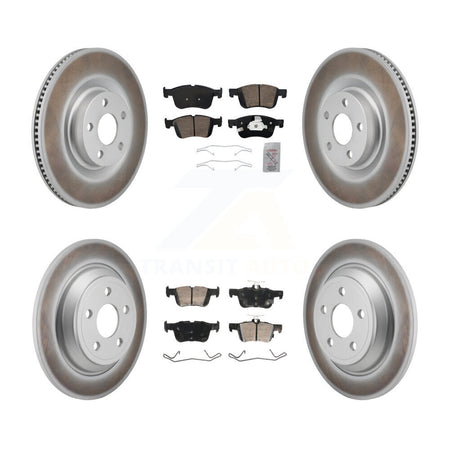 Front Rear Ceramic Pads And Coated Disc Brake Rotors Kit For 2022-2023 Ford Maverick KGA-105954