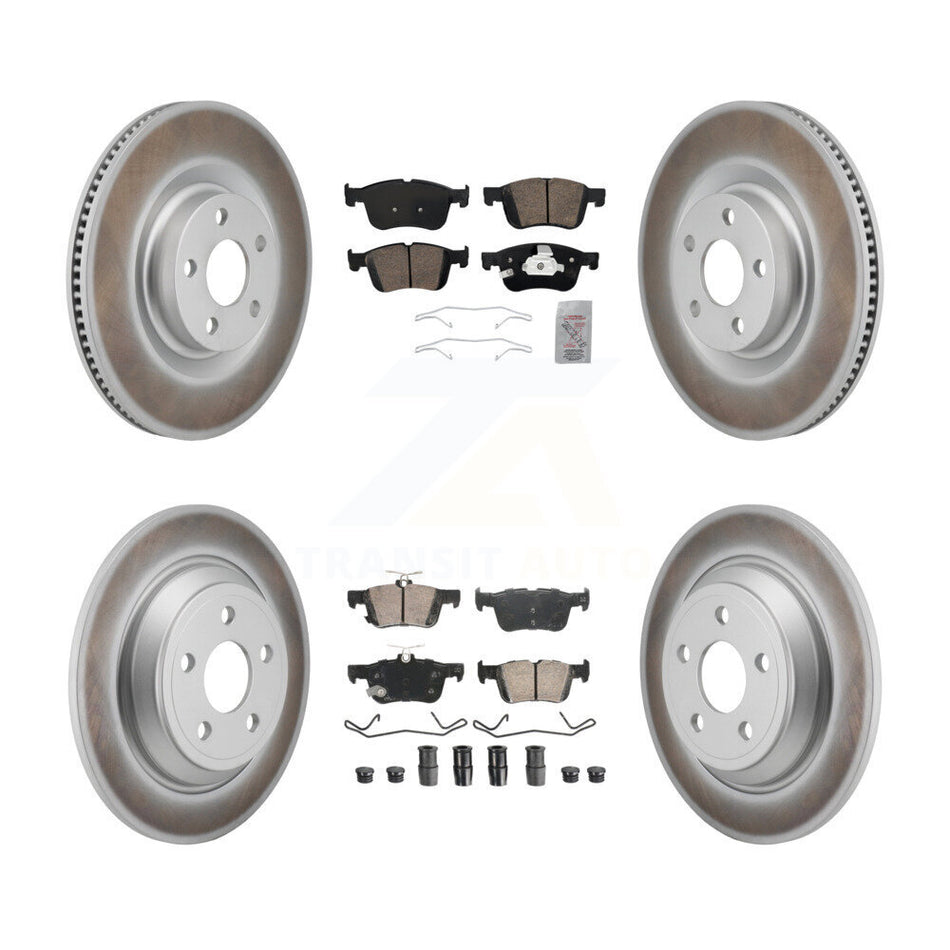 Front Rear Ceramic Pads And Coated Disc Brake Rotors Kit For 2022-2023 Ford Maverick KGA-105955