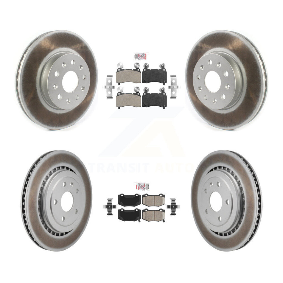 Front Semi-Metallic Rear Ceramic Pad And Coated Disc Brake Rotor Kit For Chevrolet Camaro KGA-105956