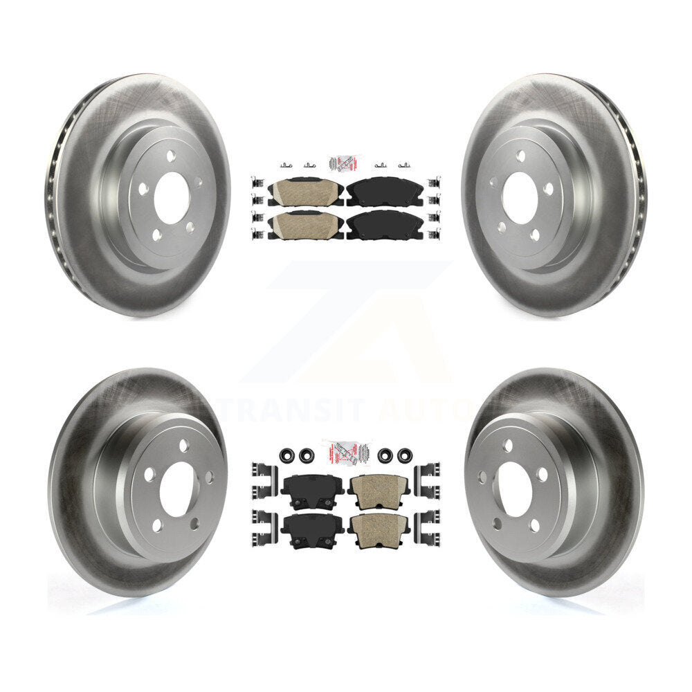 Front Rear Ceramic Pad Coat Brake Rotor Kit For 15-18 Dodge Charger Pursuit with RWD 3.6L KGA-105969