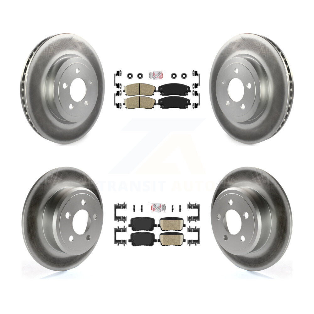 Front Rear Ceramic Pad Coat Brake Rotor Kit For 15-18 Dodge Charger Pursuit with RWD 3.6L KGA-105971