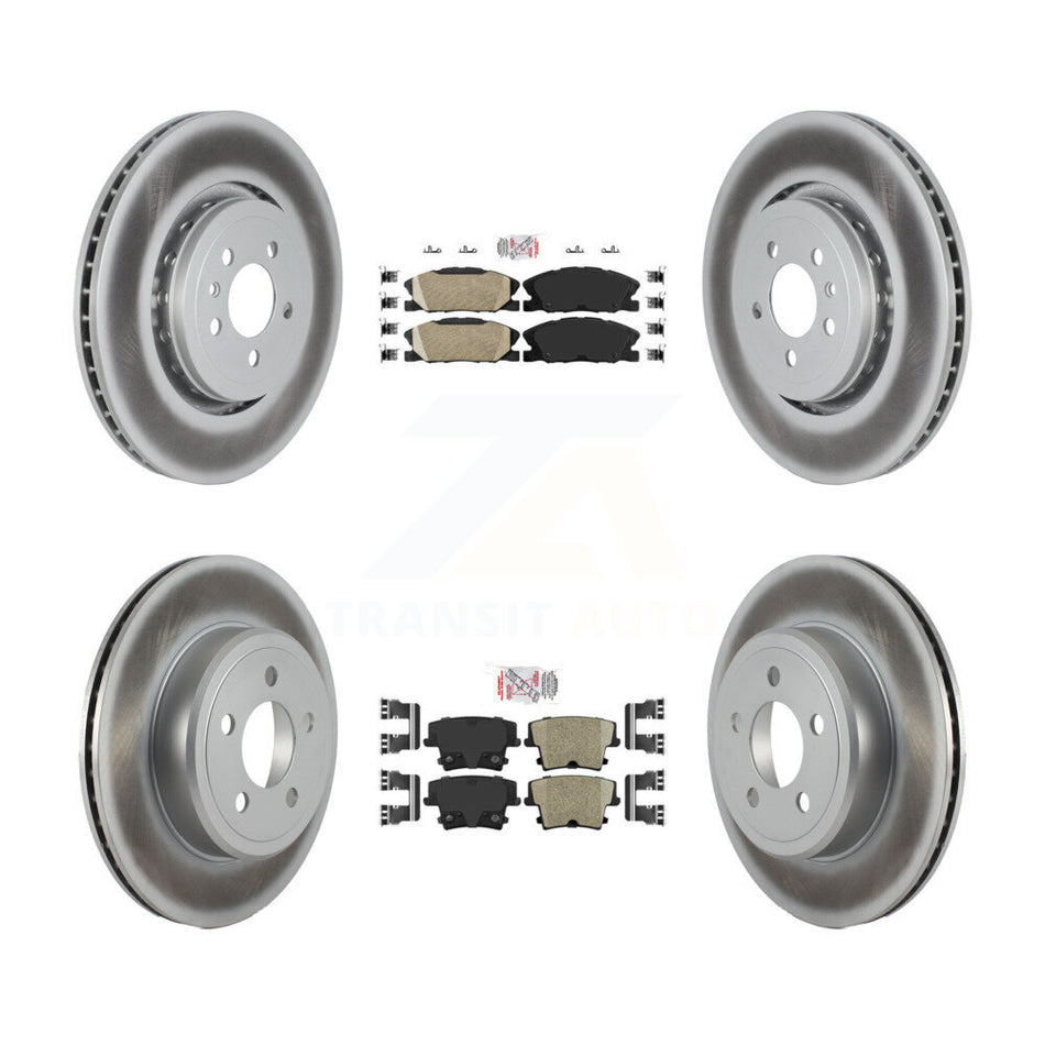 Front Rear Ceramic Pad Coat Brake Rotor Kit For 17-18 Dodge Charger Pursuit with RWD 5.7L KGA-105973