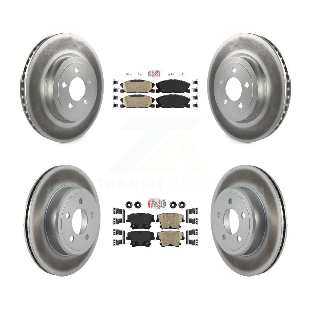 Front Rear Ceramic Pad Coat Brake Rotor Kit For 17-18 Dodge Charger Pursuit with RWD 5.7L KGA-105976