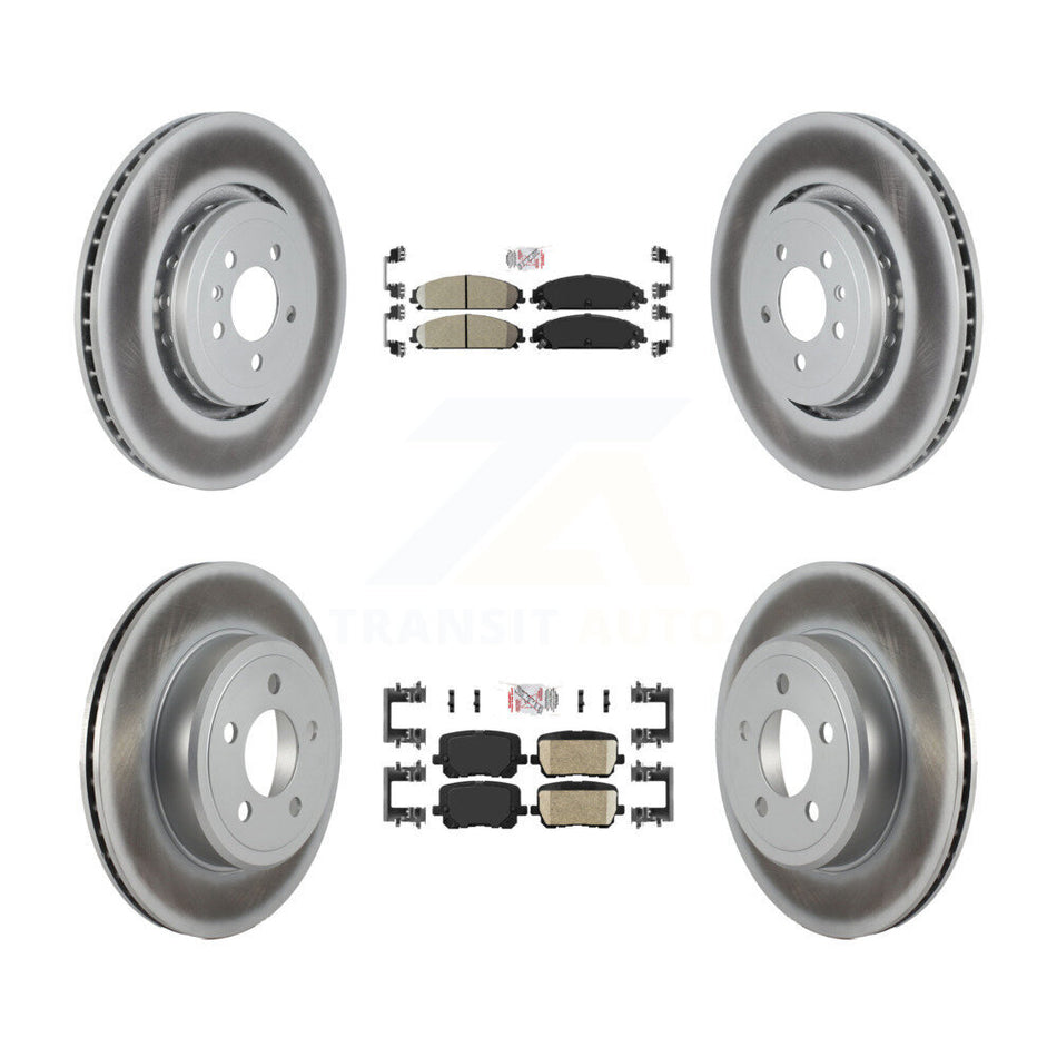 Front Rear Ceramic Pad Coat Brake Rotor Kit For 17-18 Dodge Charger Pursuit with RWD 5.7L KGA-105978