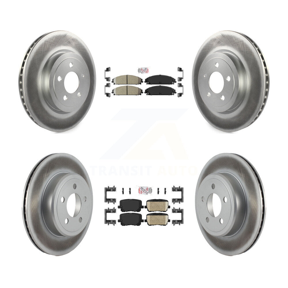 Front Rear Ceramic Pad Coat Brake Rotor Kit For 17-18 Dodge Charger Pursuit with RWD 5.7L KGA-105981