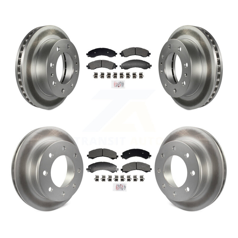 Front Rear Semi-Metallic Pad Coated Brake Rotor Kit For GMC Savana 2500 Chevrolet Express KGA-105986