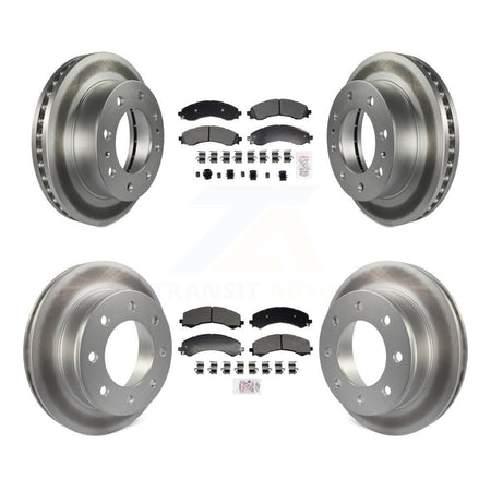 Front Rear Semi-Metallic Pad Coated Brake Rotor Kit For GMC Savana 2500 Chevrolet Express KGA-105987