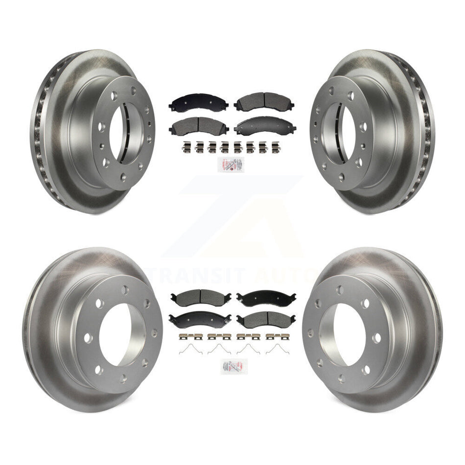 Front Rear Semi-Metallic Pad Coated Brake Rotor Kit For GMC Savana 2500 Chevrolet Express KGA-105988