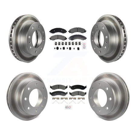 Front Rear Semi-Metallic Pad Coated Brake Rotor Kit For GMC Savana 2500 Chevrolet Express KGA-105989