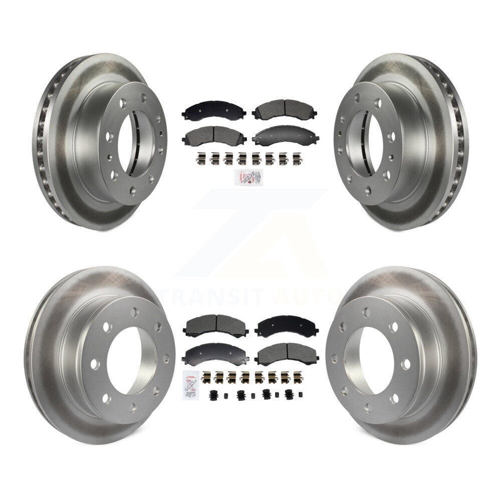 Front Rear Semi-Metallic Pad Coated Brake Rotor Kit For GMC Savana 2500 Chevrolet Express KGA-105990